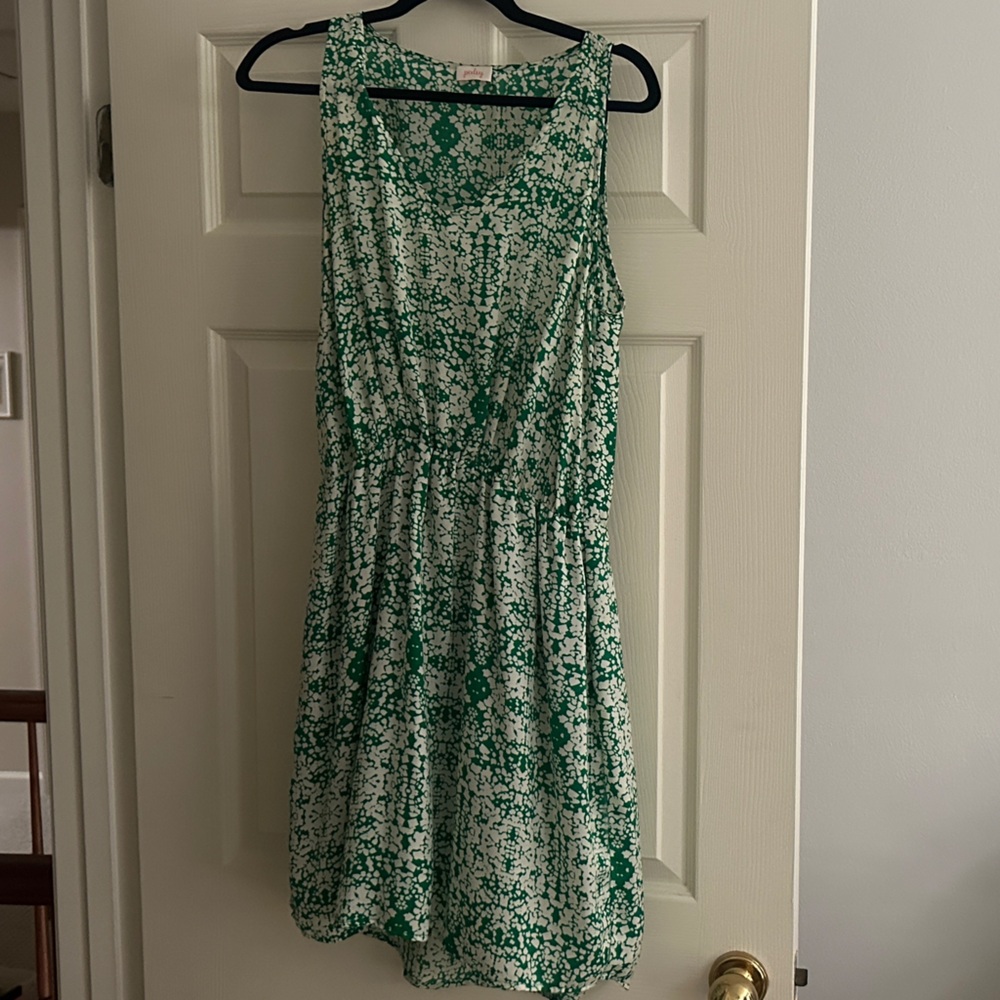 Pixley Emerald and White Midi Dress